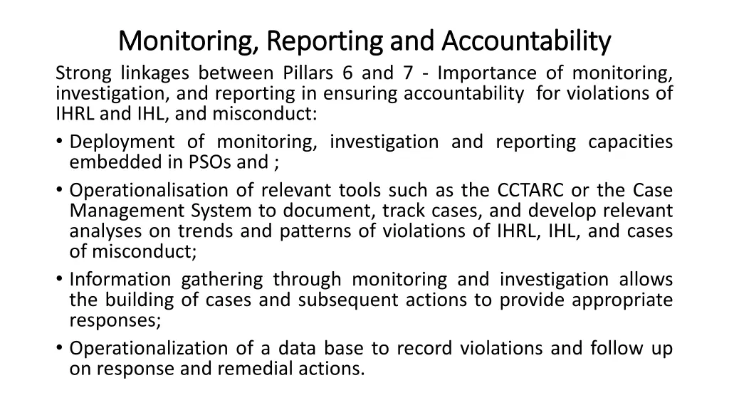 monitoring monitoring reporting strong linkages