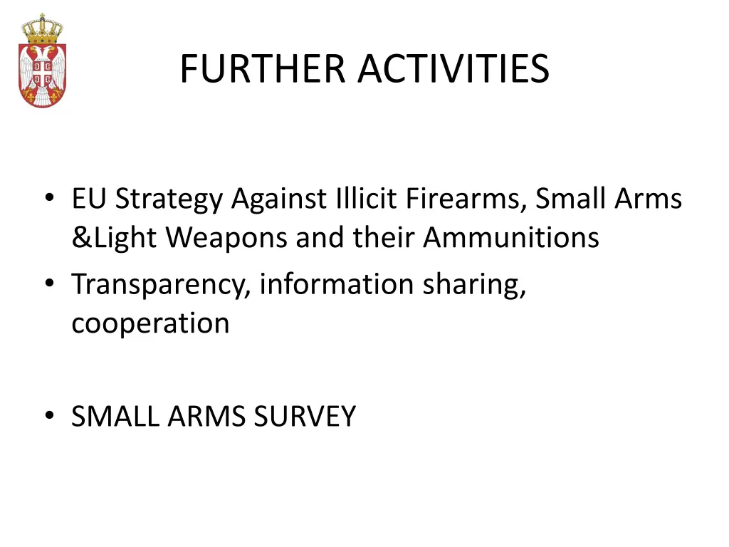 further activities