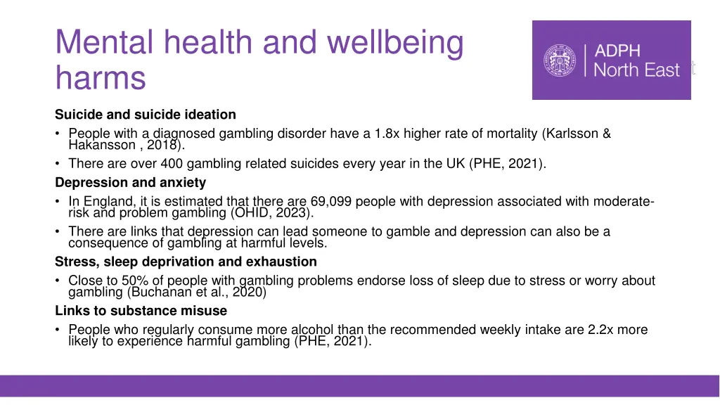 mental health and wellbeing harms