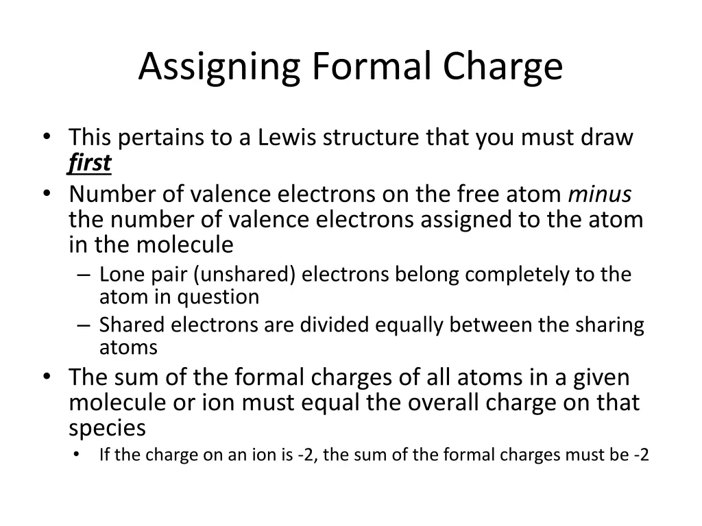 assigning formal charge