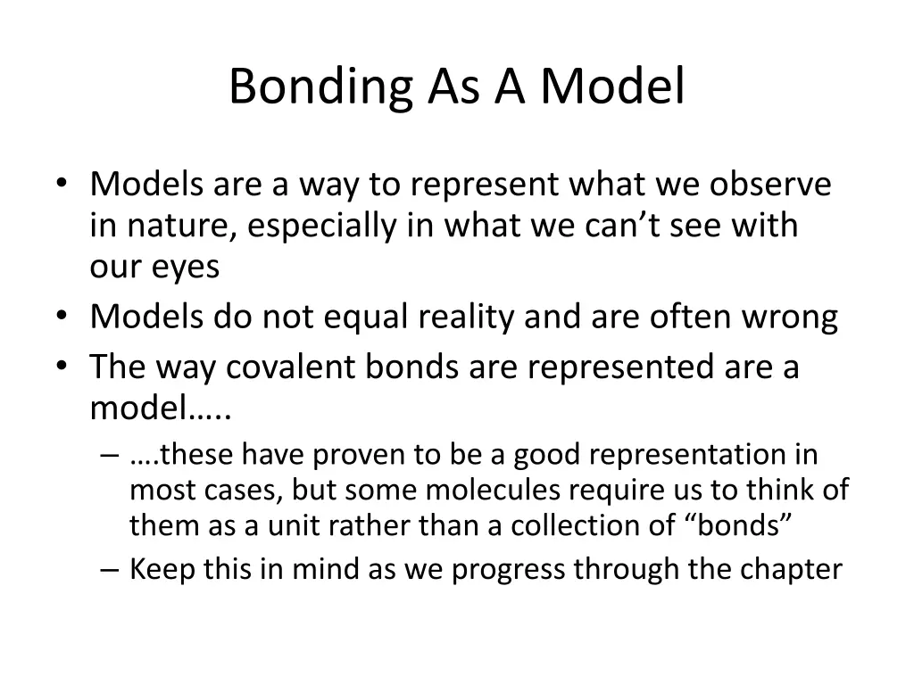 bonding as a model