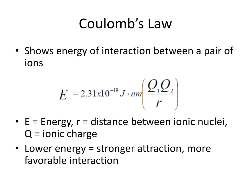 coulomb s law