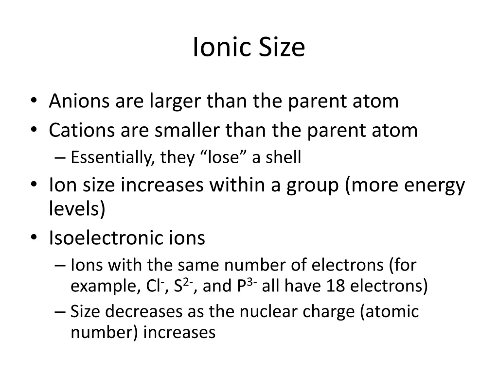 ionic size