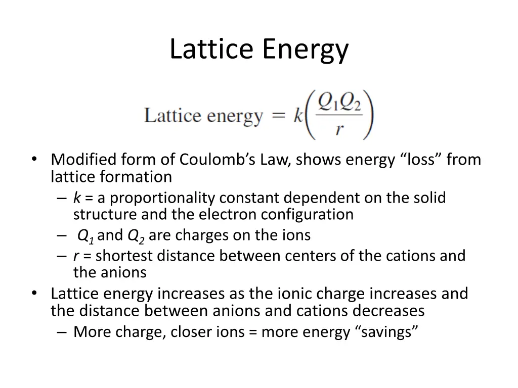 lattice energy