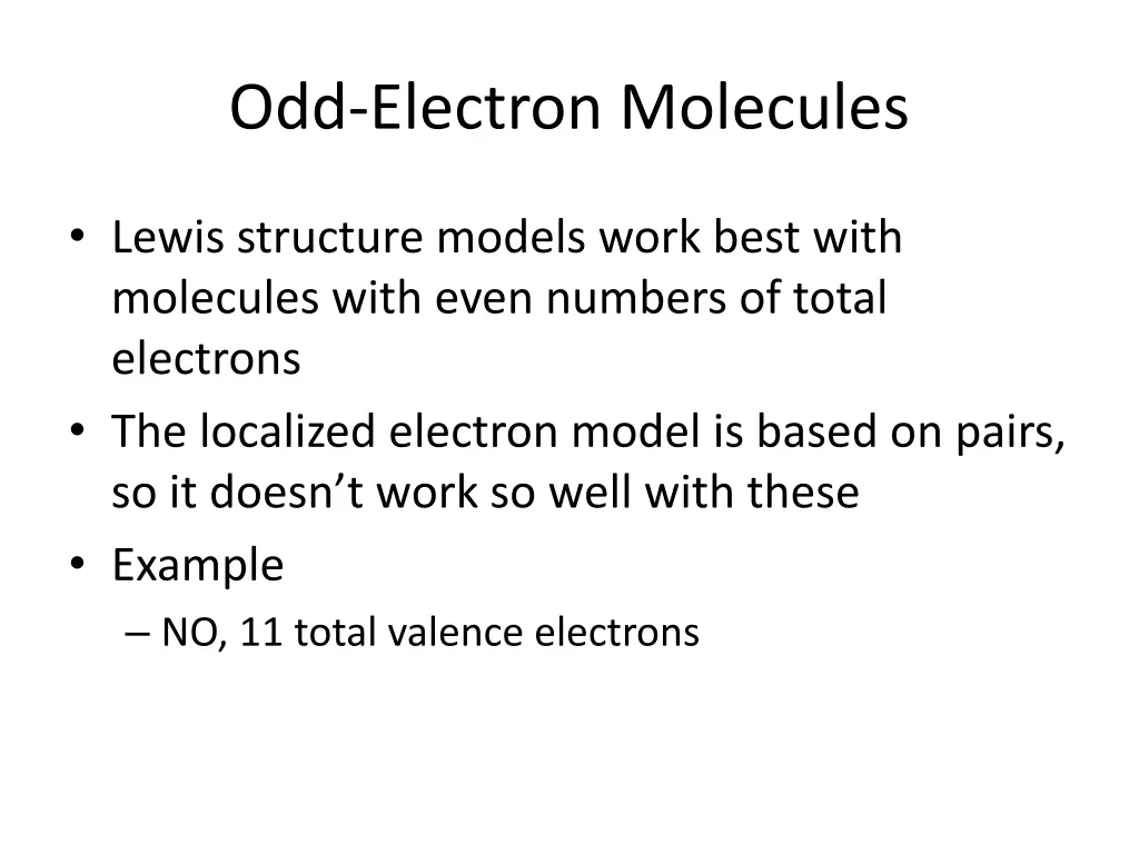 odd electron molecules