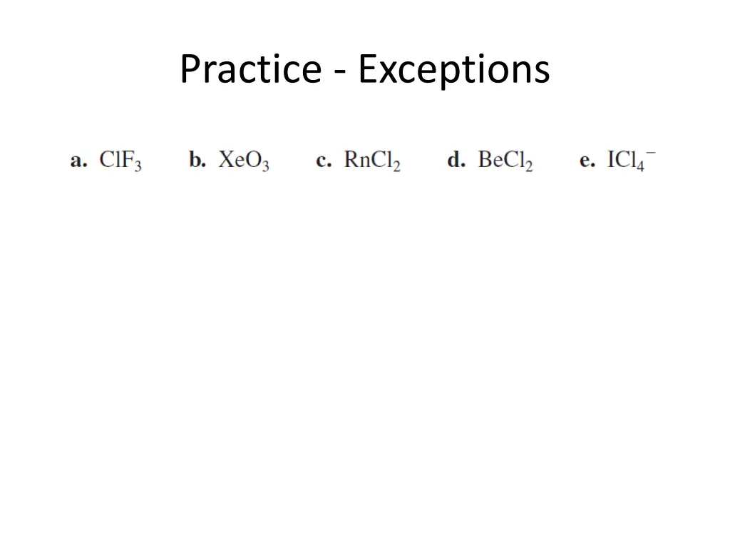 practice exceptions