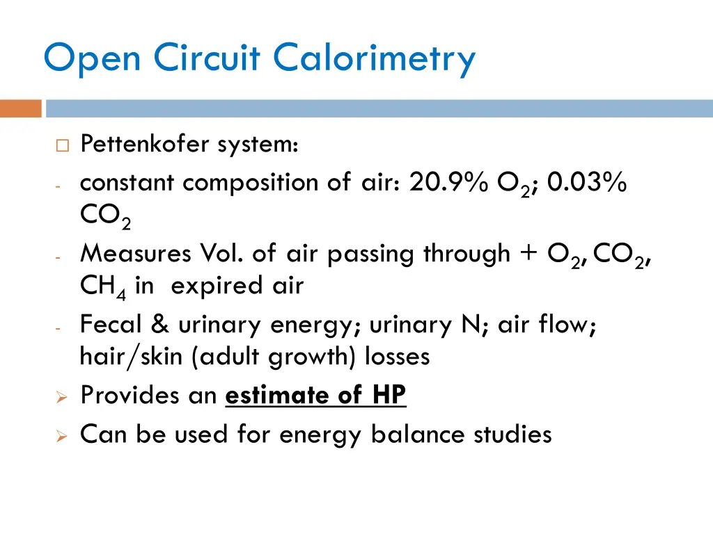 open circuit calorimetry