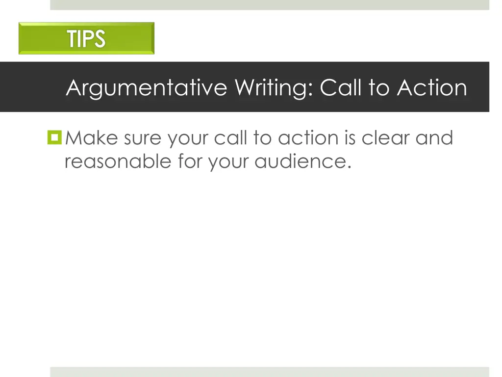 argumentative writing call to action