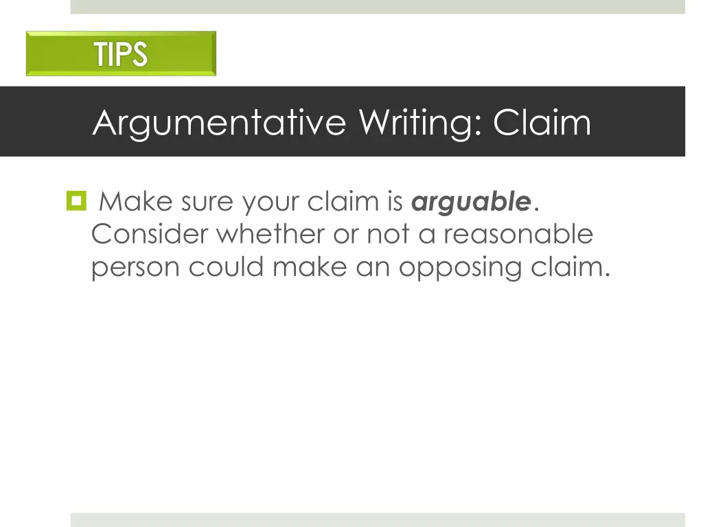 argumentative writing claim