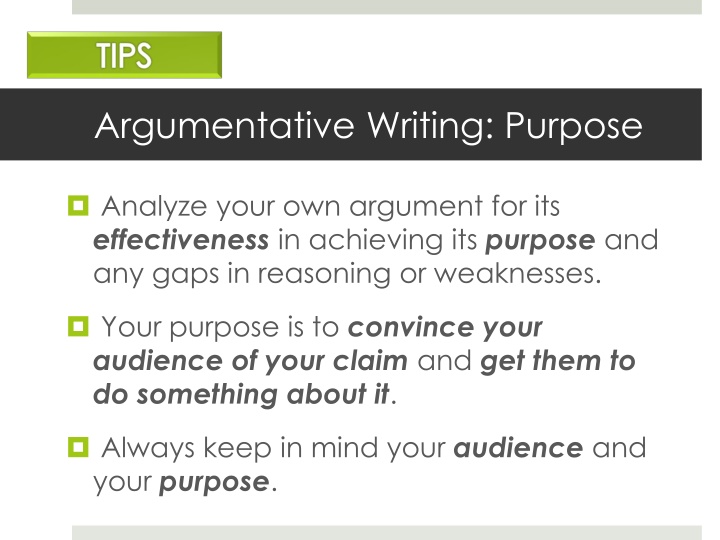 argumentative writing purpose