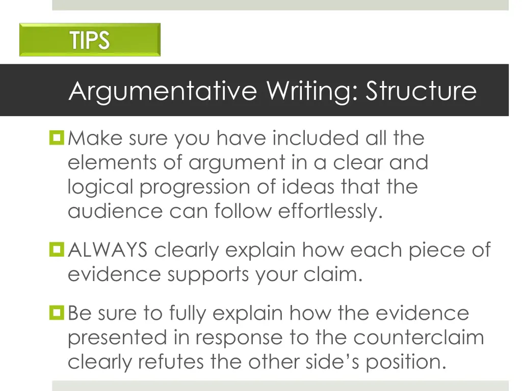 argumentative writing structure