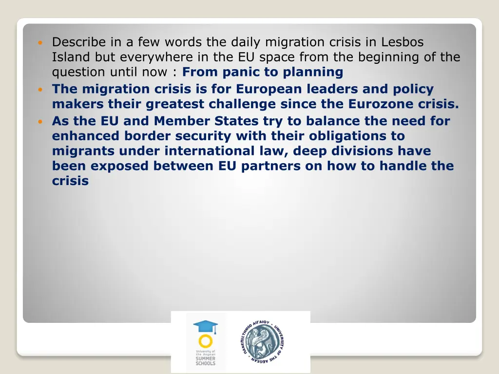 describe in a few words the daily migration