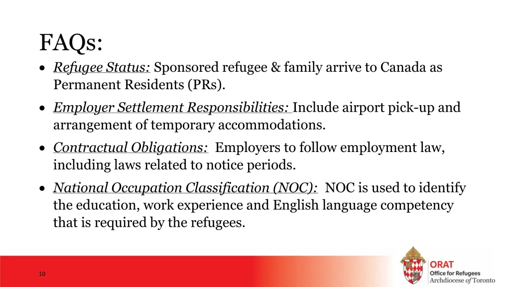 faqs refugee status sponsored refugee family