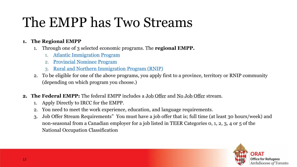the empp has two streams