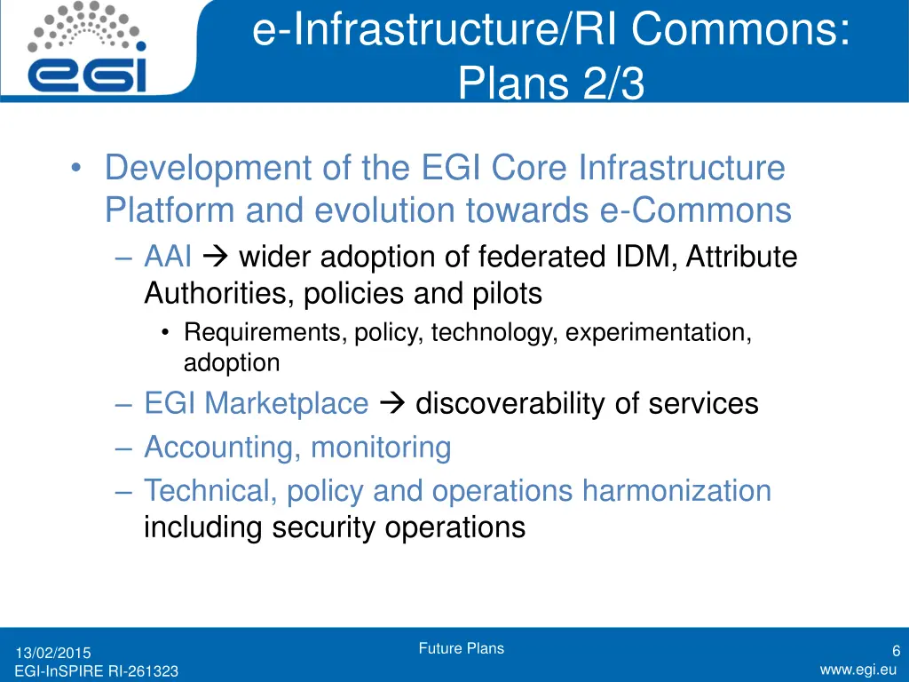 e infrastructure ri commons plans 2 3
