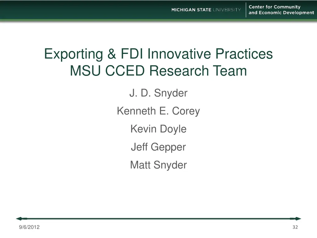exporting fdi innovative practices msu cced