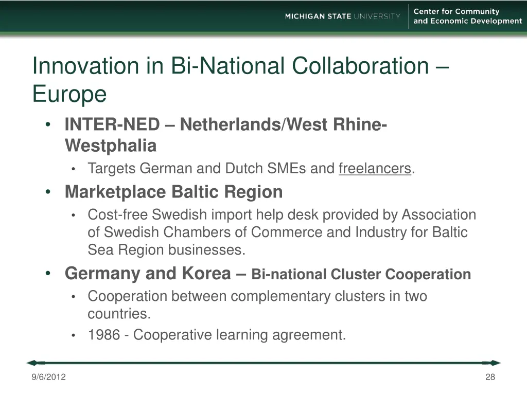 innovation in bi national collaboration europe