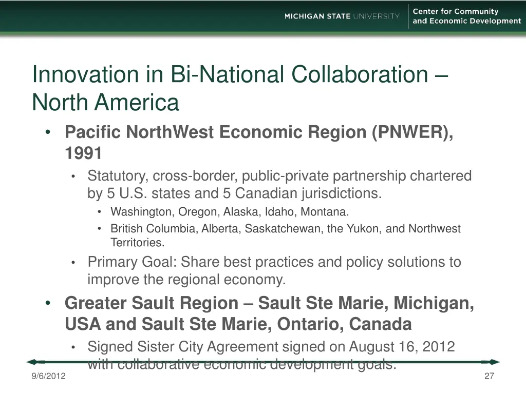innovation in bi national collaboration north