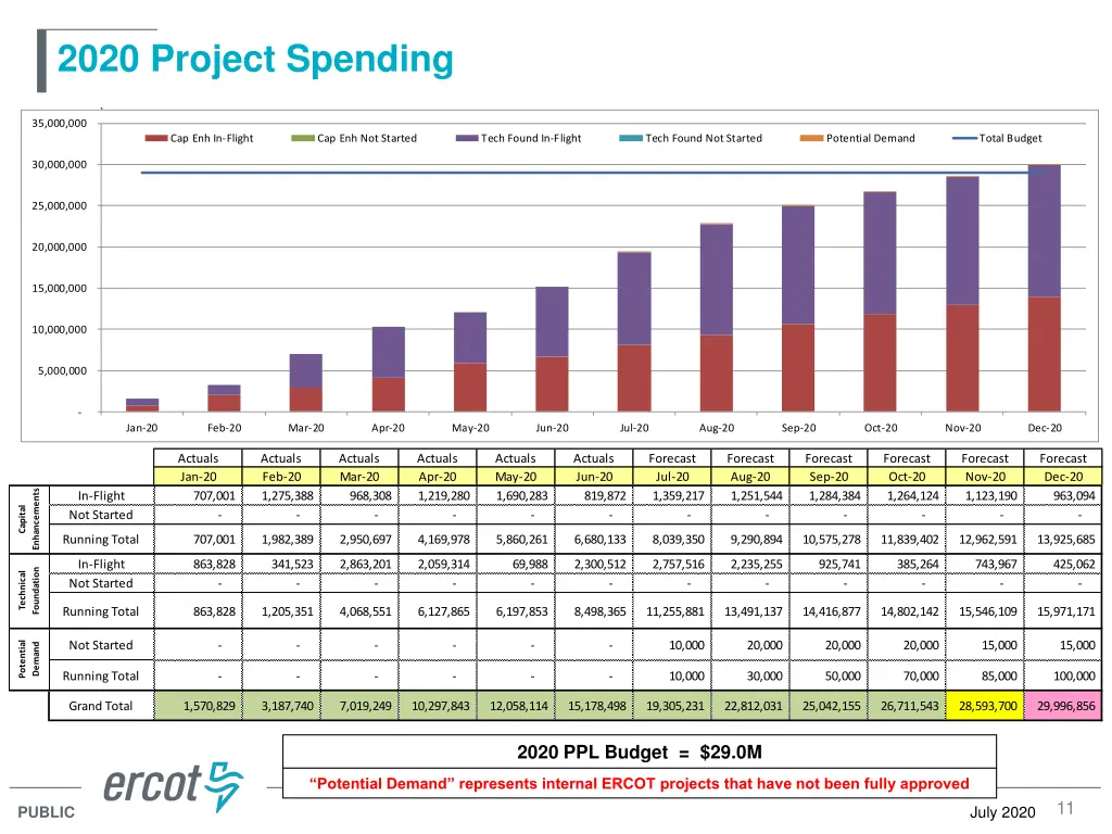 2020 project spending