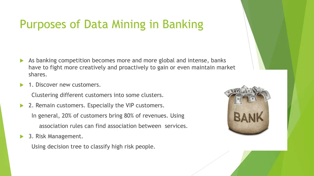purposes of data mining in banking