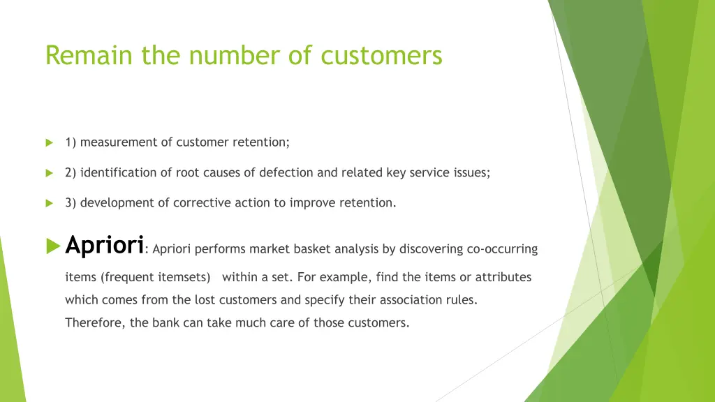 remain the number of customers