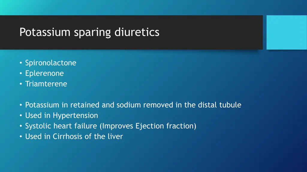 potassium sparing diuretics