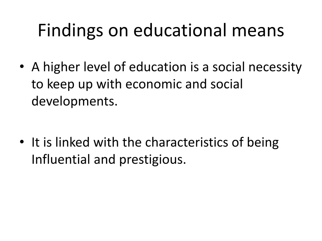 findings on educational means 2