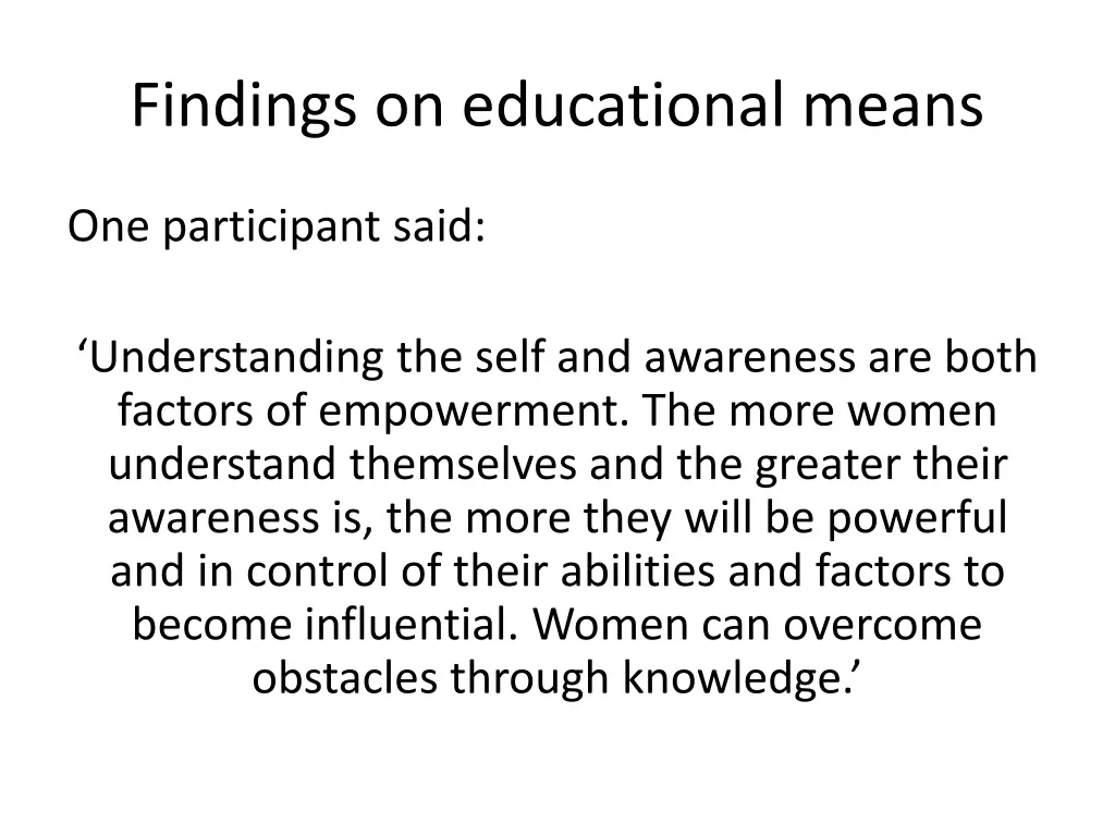 findings on educational means 3