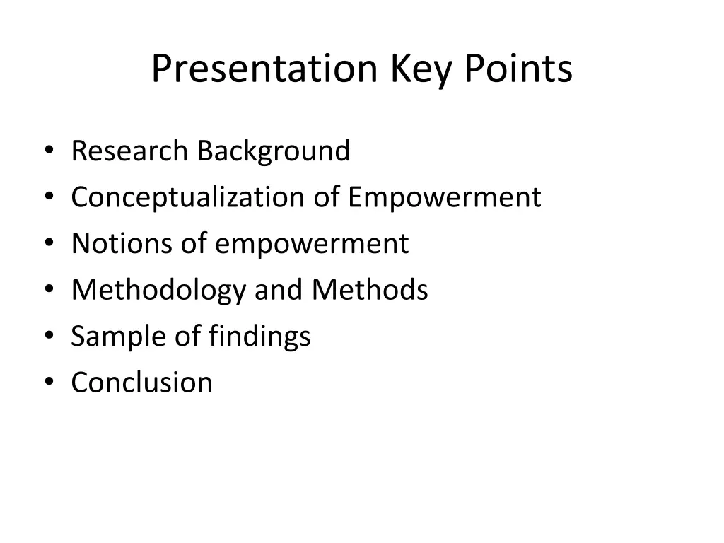 presentation key points