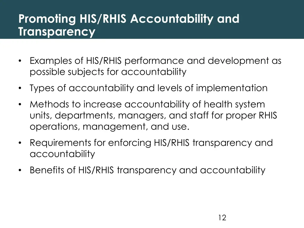 promoting his rhis accountability and transparency