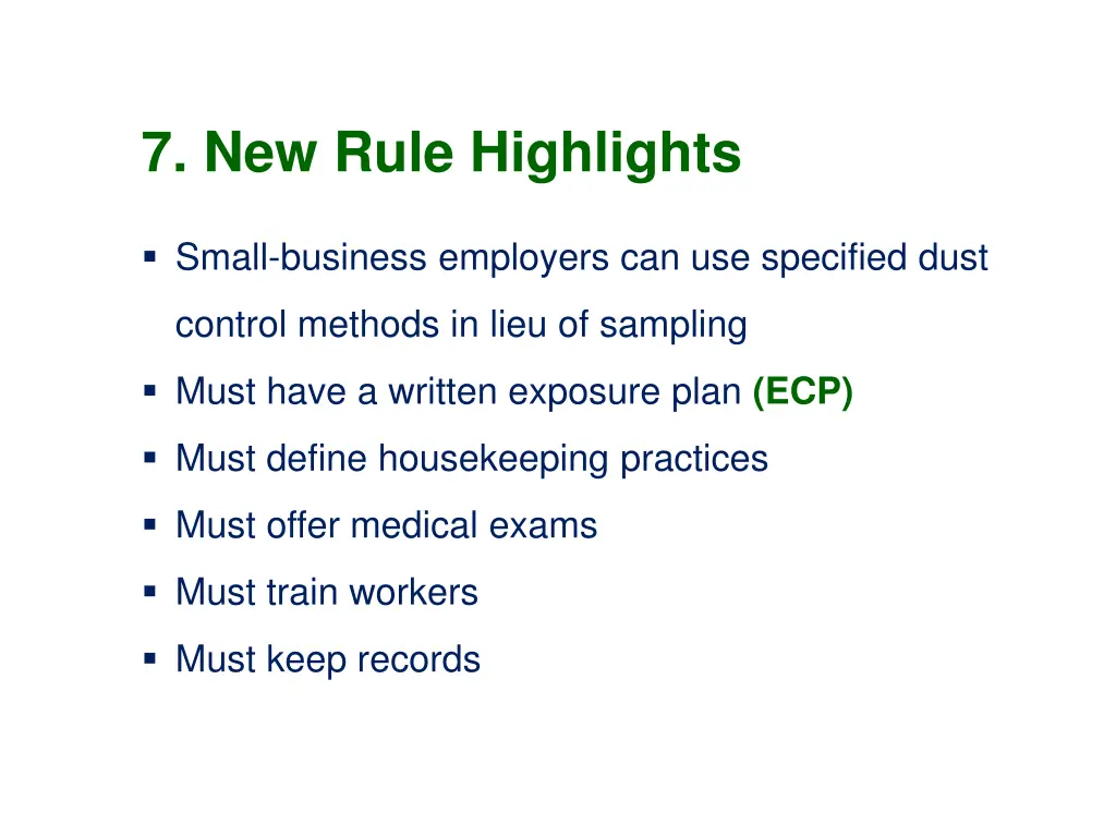 7 new rule highlights