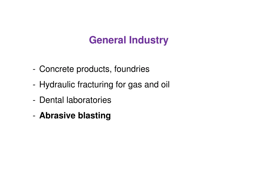 general industry