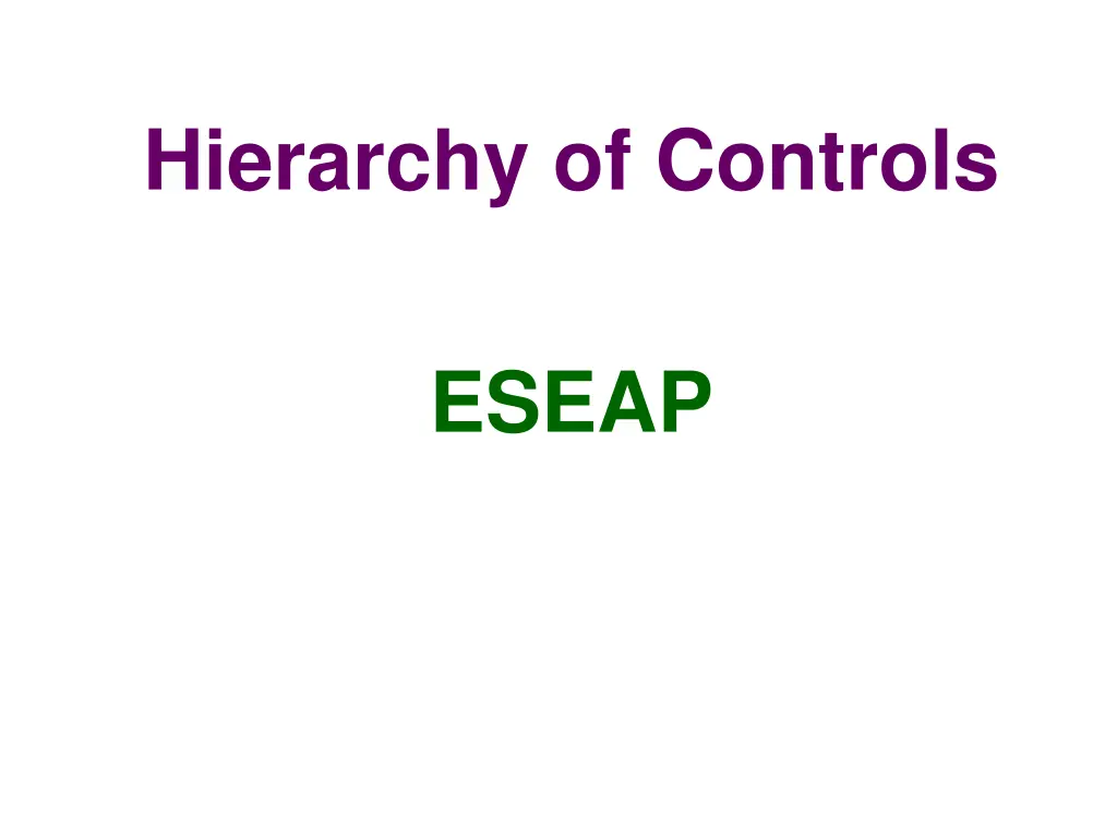 hierarchy of controls