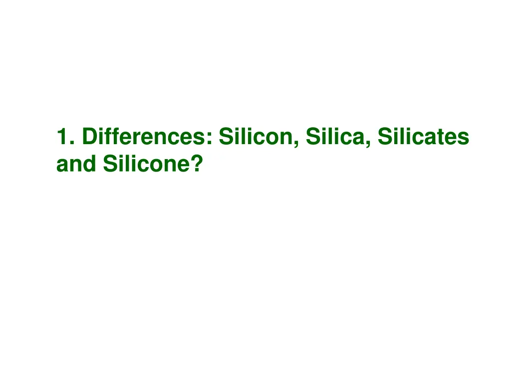 silica terminology