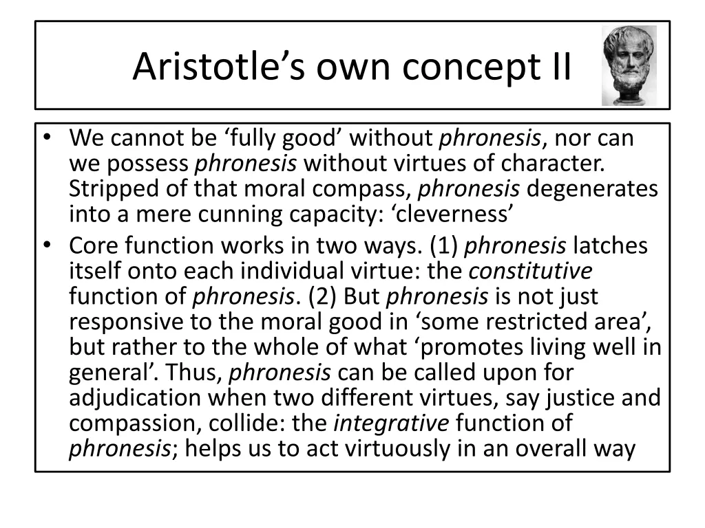 aristotle s own concept ii