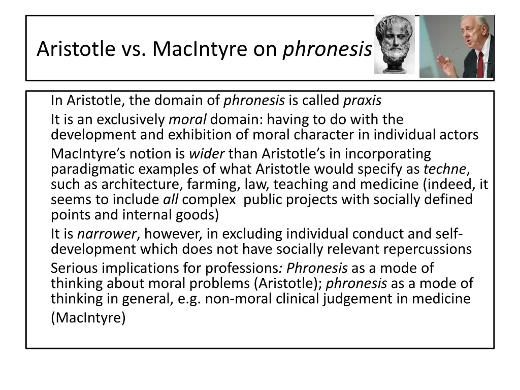 aristotle vs macintyre on phronesis