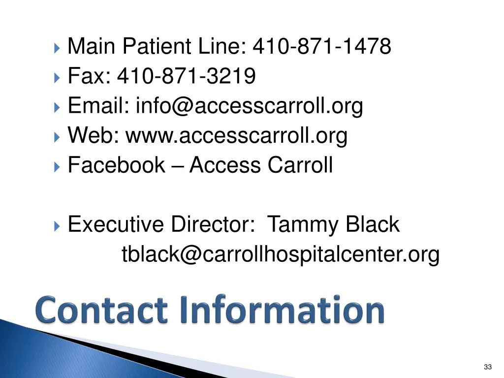 main patient line 410 871 1478 fax 410 871 3219