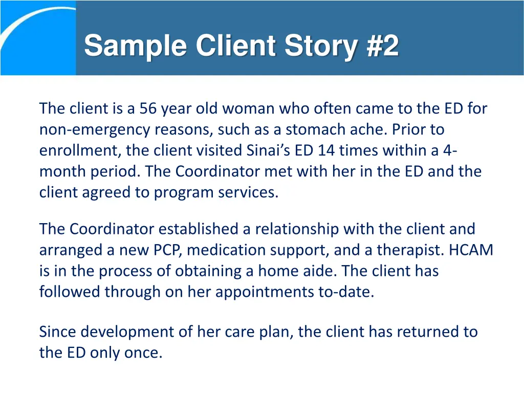 sample client story 2