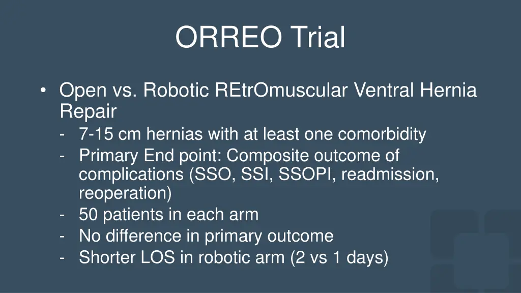 orreo trial