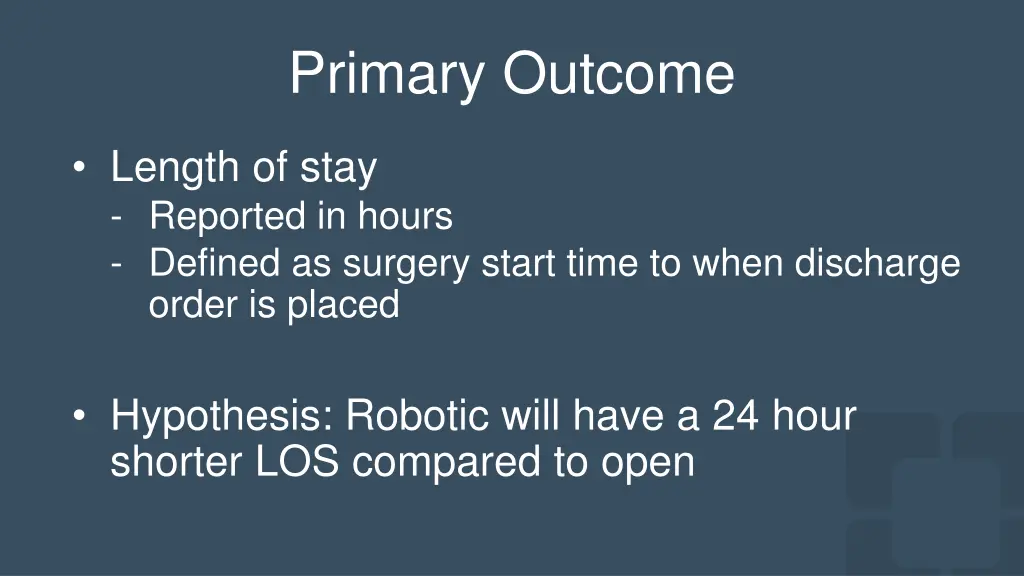 primary outcome
