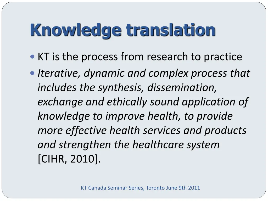 knowledge translation