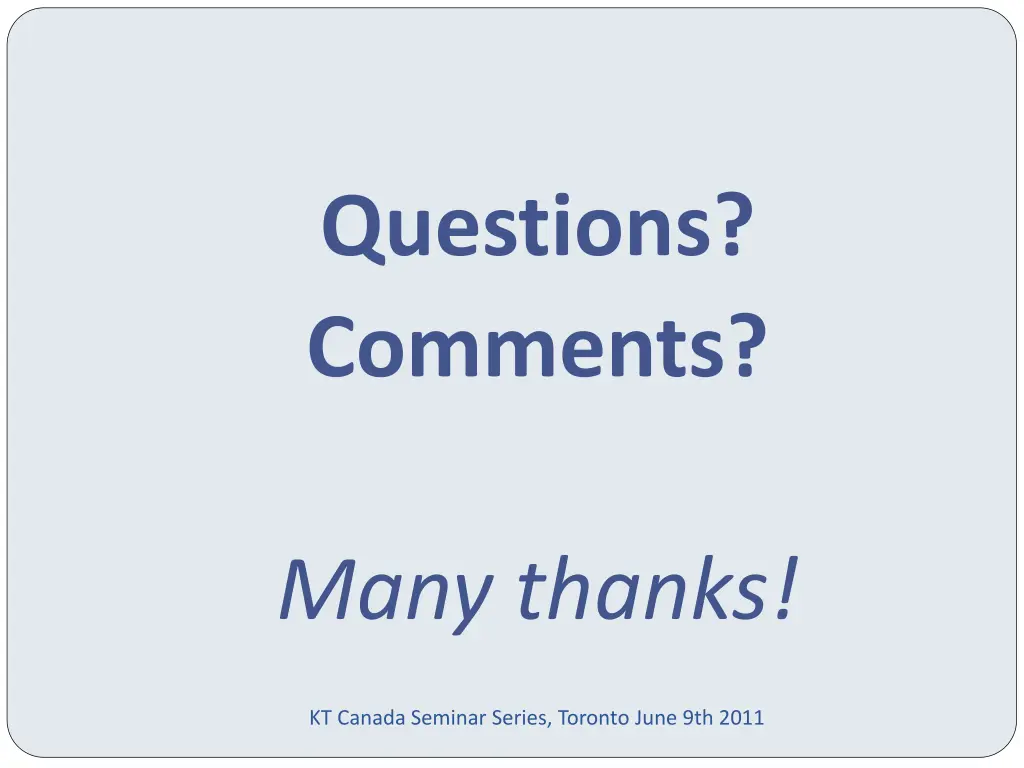 questions comments