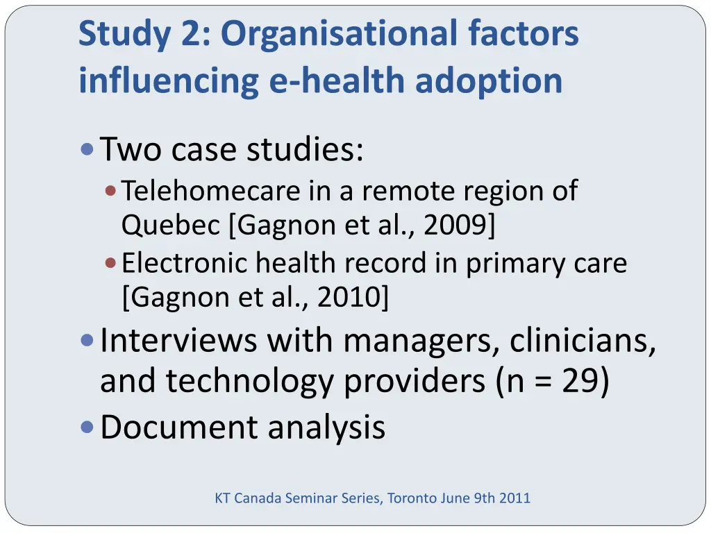 study 2 organisational factors influencing