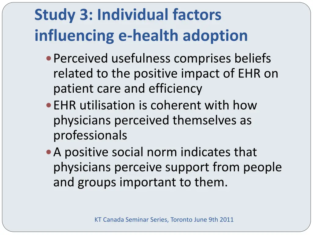 study 3 individual factors influencing e health 2