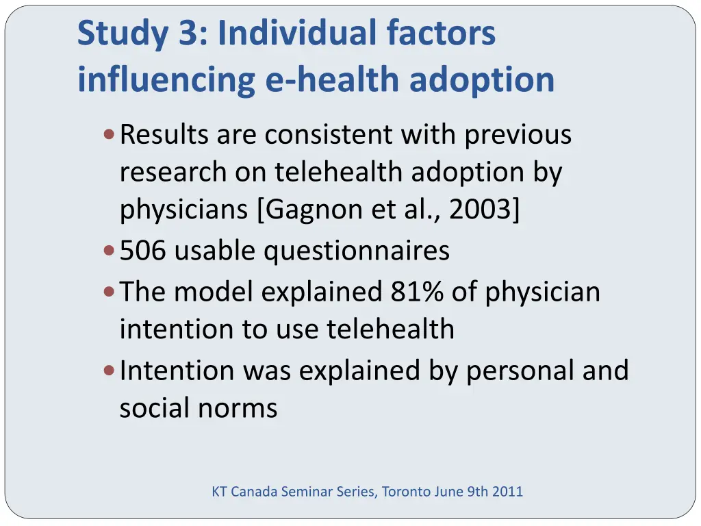 study 3 individual factors influencing e health 3