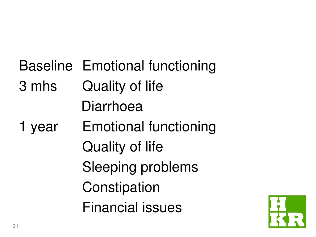 baseline emotional functioning 3 mhs quality