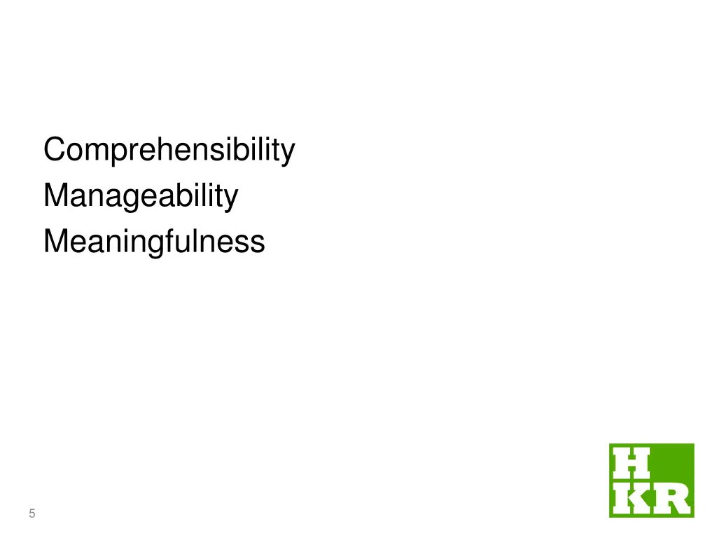 comprehensibility manageability meaningfulness