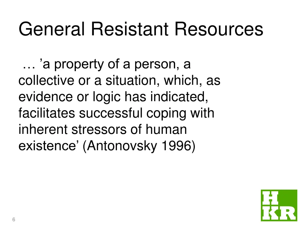 general resistant resources