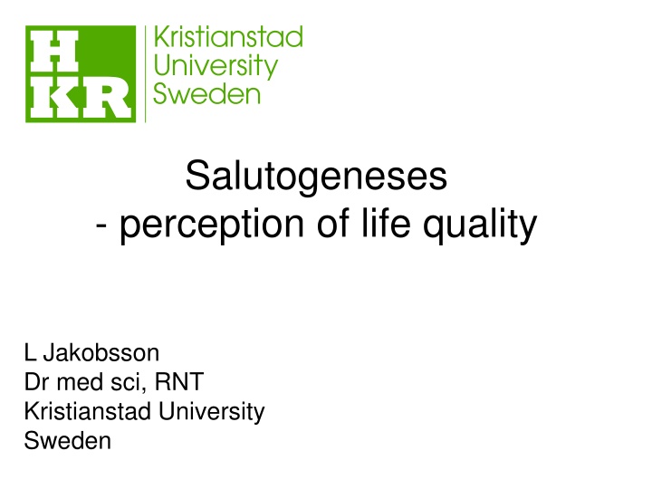 salutogeneses perception of life quality