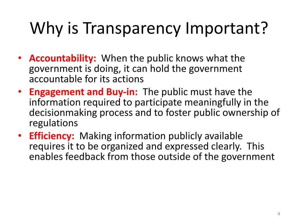 why is transparency important